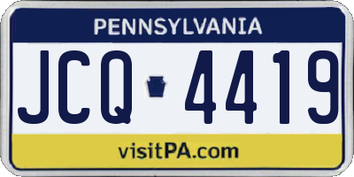PA license plate JCQ4419