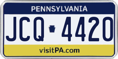 PA license plate JCQ4420