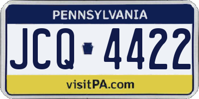 PA license plate JCQ4422