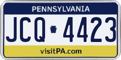 PA license plate JCQ4423