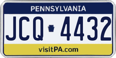 PA license plate JCQ4432