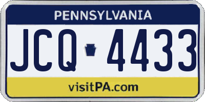 PA license plate JCQ4433