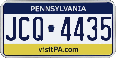 PA license plate JCQ4435