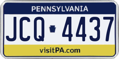 PA license plate JCQ4437