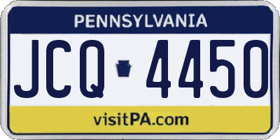 PA license plate JCQ4450