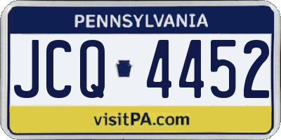PA license plate JCQ4452