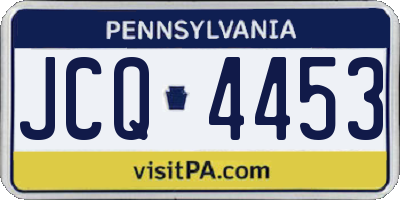 PA license plate JCQ4453