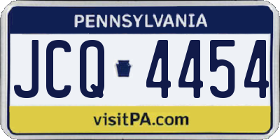 PA license plate JCQ4454