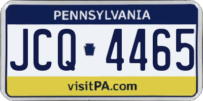 PA license plate JCQ4465