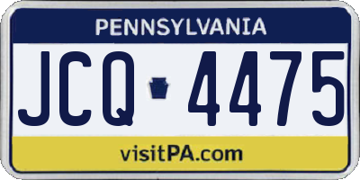PA license plate JCQ4475