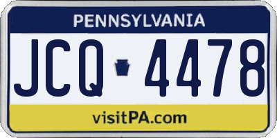 PA license plate JCQ4478