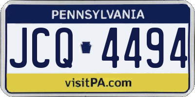 PA license plate JCQ4494