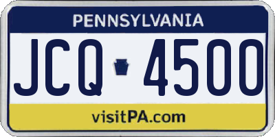 PA license plate JCQ4500