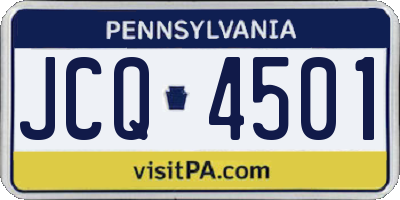 PA license plate JCQ4501