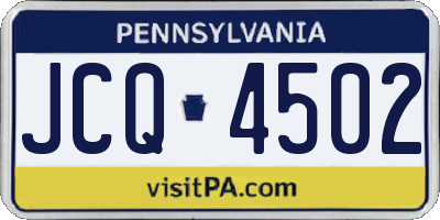 PA license plate JCQ4502