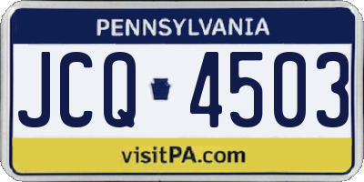 PA license plate JCQ4503