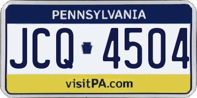 PA license plate JCQ4504