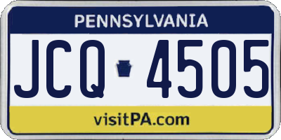 PA license plate JCQ4505
