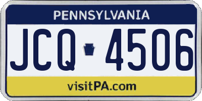 PA license plate JCQ4506