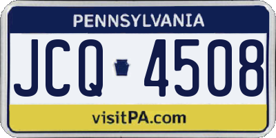 PA license plate JCQ4508