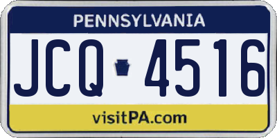 PA license plate JCQ4516