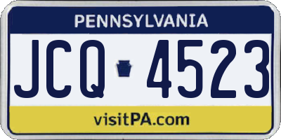 PA license plate JCQ4523