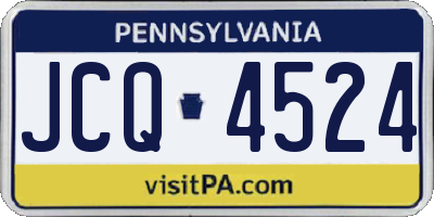 PA license plate JCQ4524