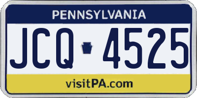 PA license plate JCQ4525