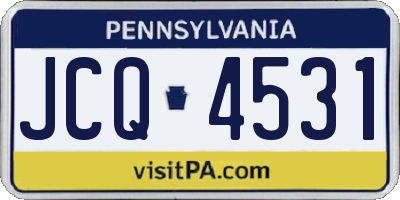PA license plate JCQ4531
