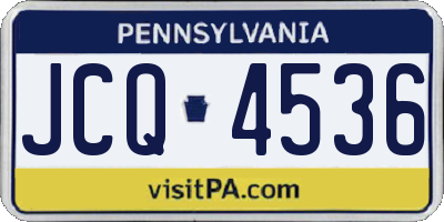 PA license plate JCQ4536
