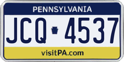 PA license plate JCQ4537
