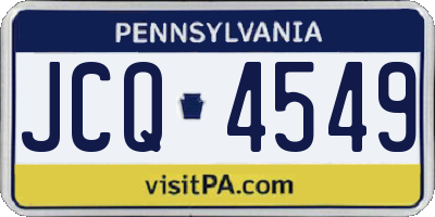 PA license plate JCQ4549
