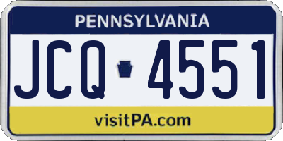 PA license plate JCQ4551