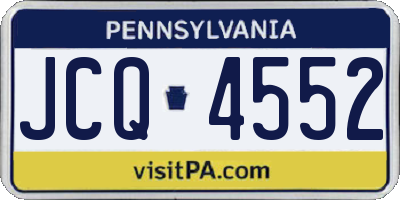 PA license plate JCQ4552