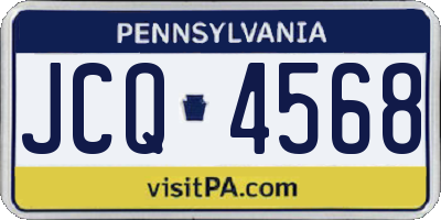 PA license plate JCQ4568