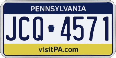 PA license plate JCQ4571