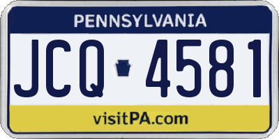 PA license plate JCQ4581