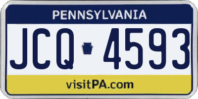 PA license plate JCQ4593