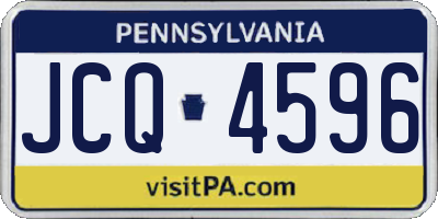 PA license plate JCQ4596