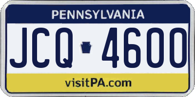 PA license plate JCQ4600