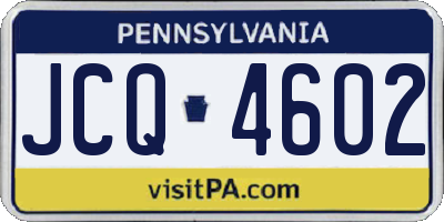 PA license plate JCQ4602