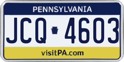 PA license plate JCQ4603