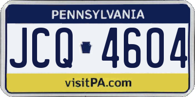 PA license plate JCQ4604