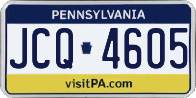 PA license plate JCQ4605