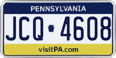 PA license plate JCQ4608