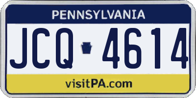 PA license plate JCQ4614