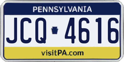 PA license plate JCQ4616