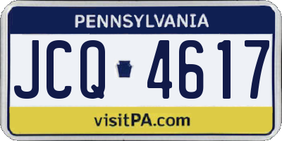 PA license plate JCQ4617