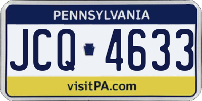 PA license plate JCQ4633