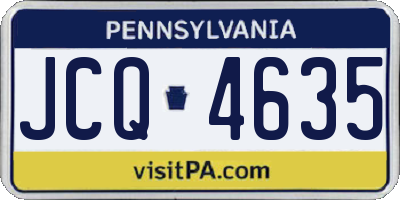 PA license plate JCQ4635